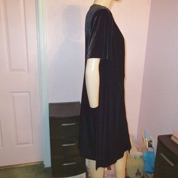 Vtg Black Velvet Dress With Cardigan Size L P Layered Rhinestones Whimsigoth 80s - Picture 8 of 12
